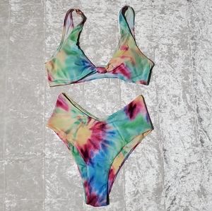 Tie Dye High Waisted Bikini Set